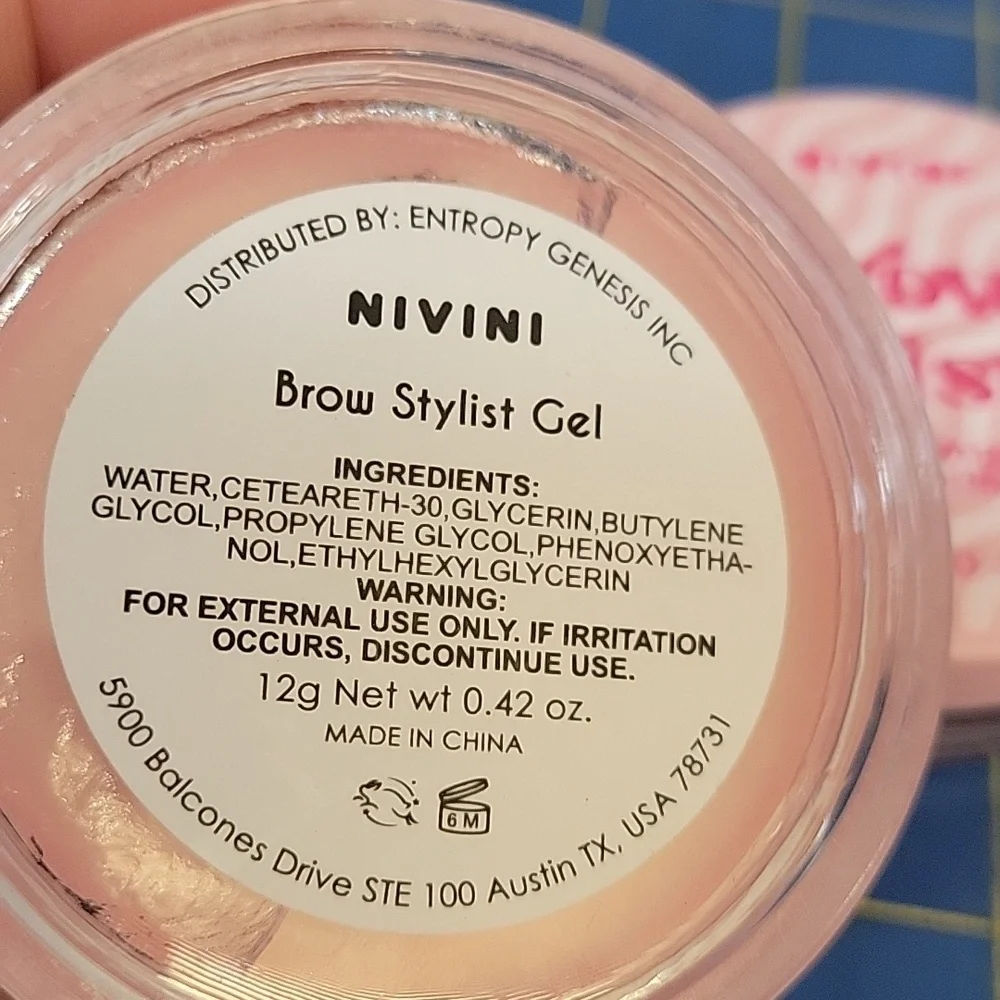 Nivini Brow Stylist Gel Transparent w Brush 12g New Sealed Jar